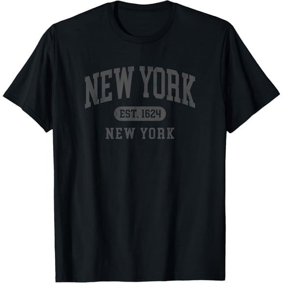 New York Ny Est 1624 Retro Arched Souvenir T-Shirt Size S-5XL