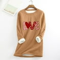 thumbnail image 2 of LYXSSBYX Winter Long Sleeve Shirts for Women Plus Size Women's Fall/winter Oversized Valentine's Day Printed Top With Thickened And Plush Insulation And A Snug Base Shirt, 2 of 3