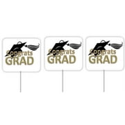 Congrats Graduation Party Cupcake Picks Gold & Black-24pack