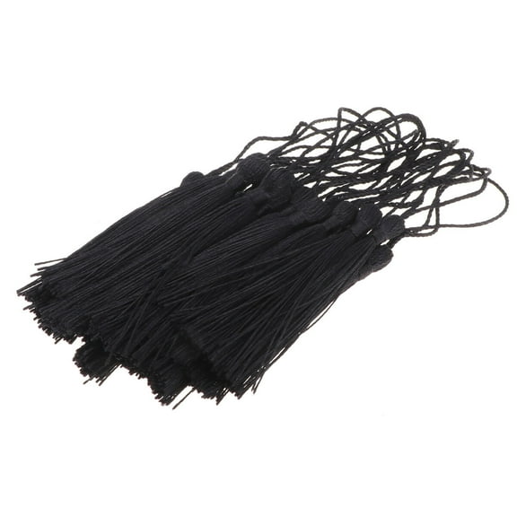 NICEXMAS Tassel Polyester 20Set 4.7In Long and Thin Black Craft Tassels