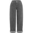 thumbnail image 2 of CUKOLSXA Barrel Pants Women Wide Leg Lounge Palazzo Harem Corduroy Pants Casual Trousers with Pockets, Gray, 2 of 7