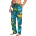 thumbnail image 4 of Men's Pajama Pants with Pockets Sleepwear Lounge Pants Stretch Casual Dinosaurs Palm Tree Animal, 4 of 6