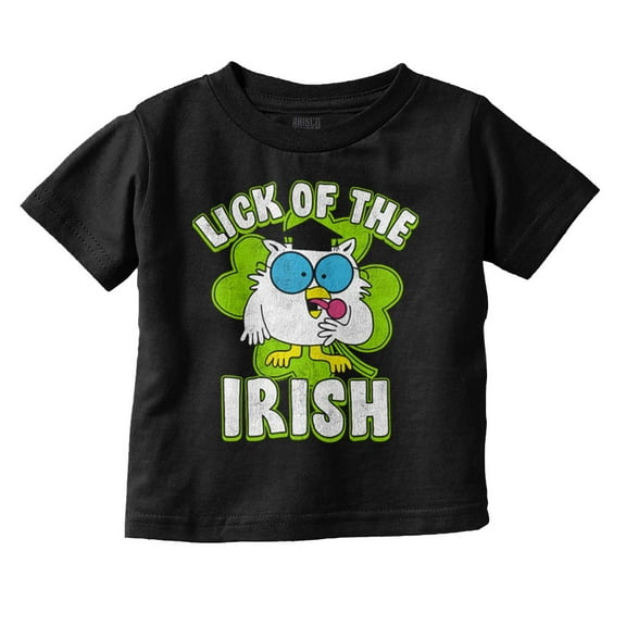 Luck of the Irish Clover Tootsie Owl Toddler Boy Girl T Shirt Infant Toddler Brisco Brands 12M