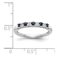 thumbnail image 7 of 14K White Gold Ring Band Wedding Sapphire Round Blue Diamond, Size 6, 7 of 7