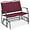 Burgundy/Black, variant on YKITRD 2-Person Outdoor Patio Swing Glider Steel Bench Loveseat Rocker for Deck, Porch w/Textilene Fabric, Steel Frame - Navy/Black
