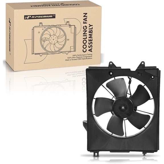 A-Premium Engine Radiator Cooling Fan Assembly with Shroud Compatible with Honda Odyssey 2005-2010, 3.5L, Replace# 19015RGLA01, 19020RGLA01