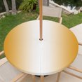 thumbnail image 6 of Round Outdoor Tablecloth with Umbrella Hole and Zipper, Orange Ombre Fitted Table Cover with Elastic Edge for 31-35 Inch, Orange White Gradient Modern Abstract Art Waterproof Patio Tablecoths, 6 of 9