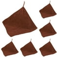 thumbnail image 2 of Highly Absorbent, Thickened Microfiber Square Towels, Coffee Color, 30*30Cm, 6 Pieces, 1 Square Scarf * 6, 2 of 5