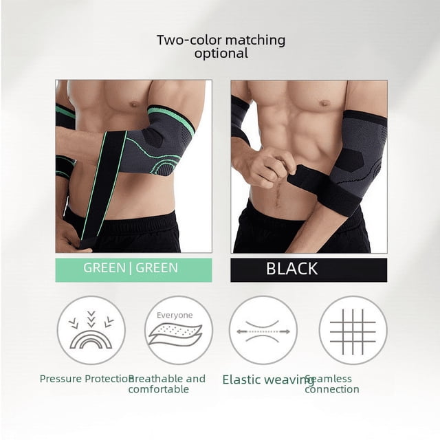 Codera deportiva con correa de presión, unisex, para levantamiento de pesas, fitness, baloncesto, codera de tenista transpirable y ajustable a presión