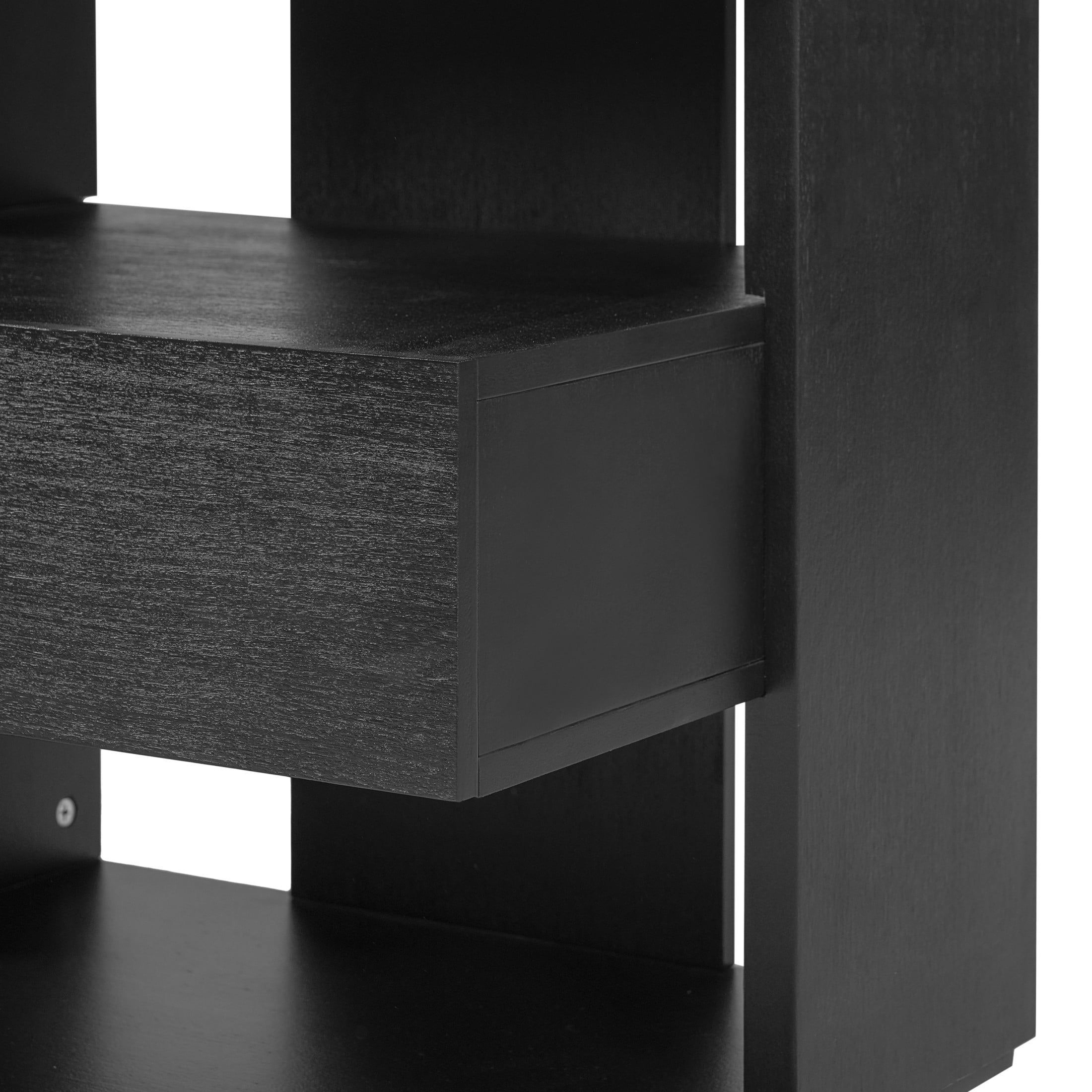 Christopher Knight Home Mid-Century Nightstand with Drawer, Unique C-Shaped Bedside Table, Black