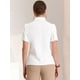 thumbnail image 3 of Camisa con botones para mujer Allegra K Blusa de manga corta con ribete en contraste blanco XS, 3 of 6