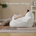 thumbnail image 4 of zyoiszvq Corduroy Bean Bag Chairs for Adults with Memory Foam Filling,Stuffed Lounge Floor Sofa Reading Chair with Armrests, 4 of 7