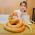 thumbnail image 3 of QJUHUNG Giant Snake Plush Toy Stuffed Animal Python Snake Pillow Doll Toys Fake Snake Home Halloween Decorations 43Inch (White), 3 of 5