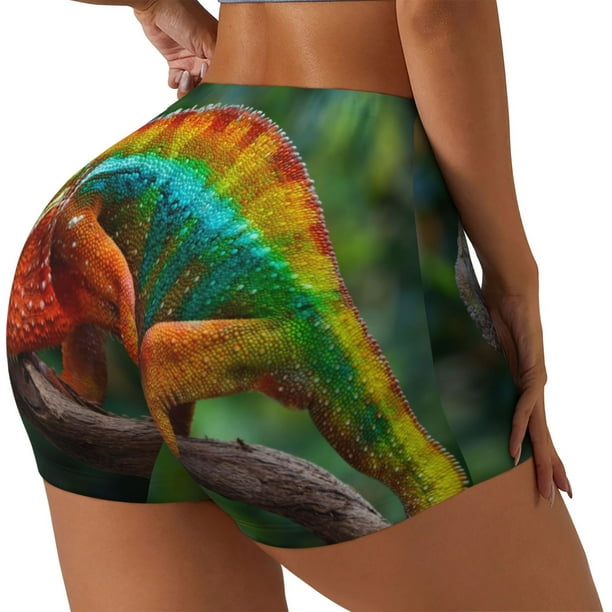 Fotbe Chameleon Shorts Sin Costuras – Shorts Deportivos de Cintura Alta para Mujer, Elásticos para Gimnasio, Yoga, Running o Ciclismo-Large