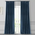 thumbnail image 2 of Navy Blue Faux Silk Taffeta Curtain (1 Panel), Navy Blue, 50W X 96L, 2 of 6