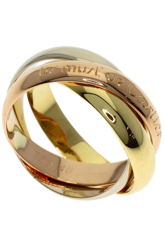 Pre-Owned Cartier Trinity #48 Ring, 18K Yellow Gold/18K White Pink Gold, Women's, CARTIER
