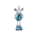 thumbnail image 2 of Blue elk Standing Figure, Telescoping Christmas Doll Decor, Vintage Plaid Fabric Stretchable Figures, for Xmas Tree Home Party Festive Decor Christmas New Year Gift, Holiday Display Collection, 2 of 7