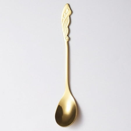 

Feiona-Mixing Spoon Long Handle Dessert Spoon Stainless Steel Vintage Teaspoons Drink Tableware Unique Shape Design