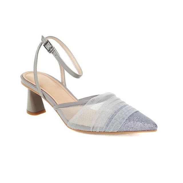 2023, sandalias cuadradas de tacón alto a la moda, sandalias sin cordones para mujer, zapatos de mujer, zapatos de tacón poco profundos para mujer, zapatos de trabajo para mujer de oficina35 Gao Jinjia LED