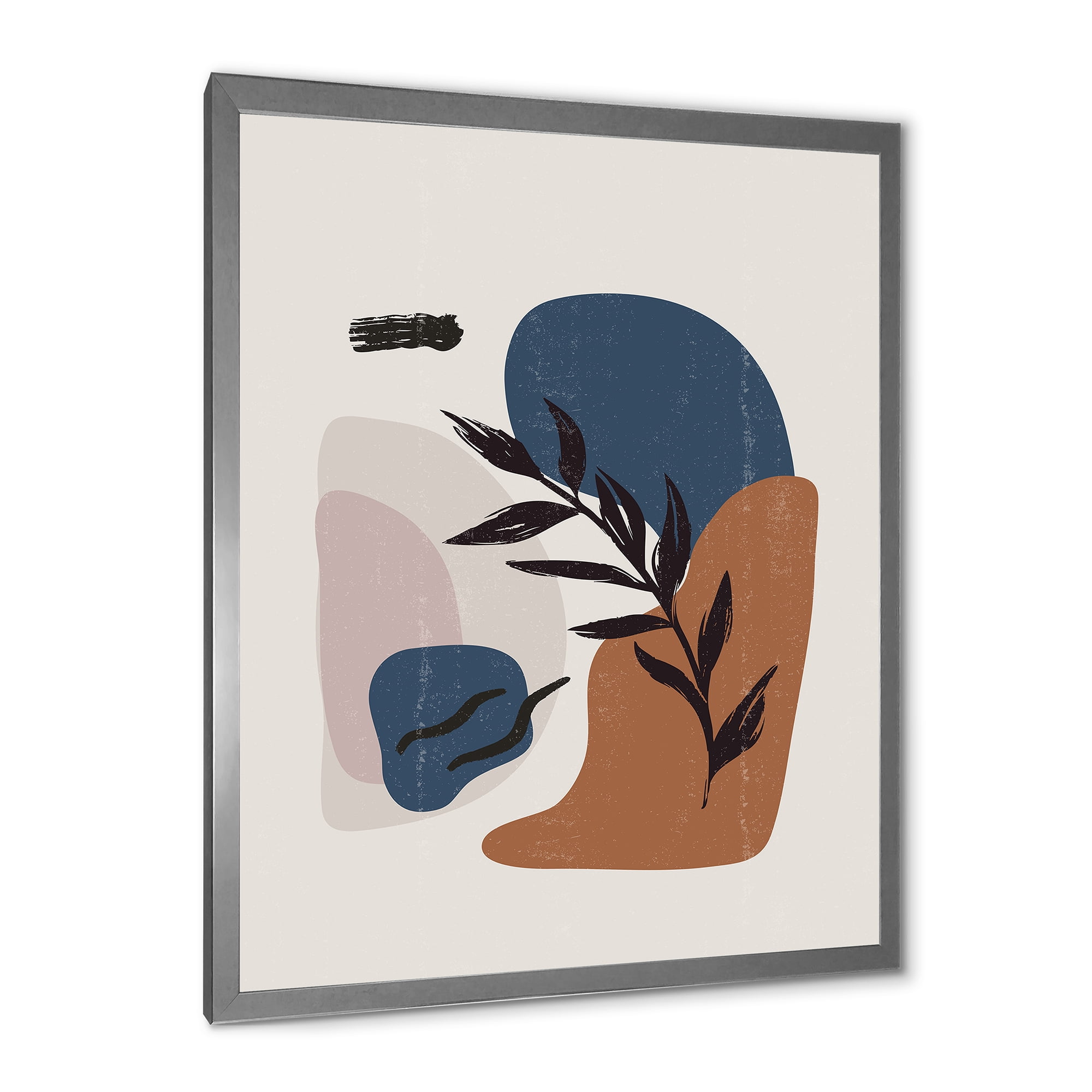 Designart 'Boho Minimalist Botanical Vintage Print' Modern Framed Art Print