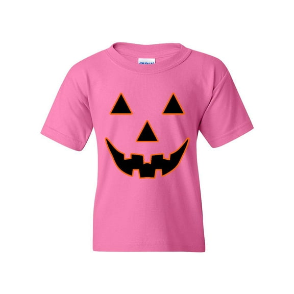 MmF - Big Girls T-Shirts and Tank Tops - Halloween Jack O' Lantern Pumpkin Face