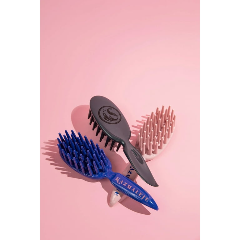 KAZMALEJE Kurls Plus Wide Tooth Paddle Brush, Detangling Hair Tool