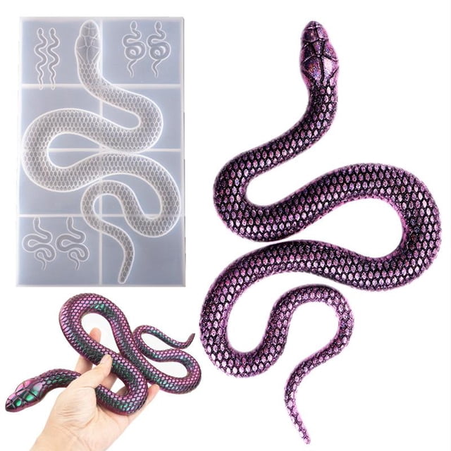 Molde De Resina Epoxi De Serpiente, Molde De Silicona Reutilizable Para Manualidades, Suministros Para Velas De Jabón De Yeso Advancent HA036794-00