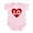 Petal Pink, variant on CafePress - Lo (Love) Heart Infant Body Suit - Baby Light Bodysuit, Size Newborn - 24 Months