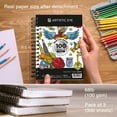 thumbnail image 5 of Artisto 5.5x8.5" Premium Sketch Book Set, Spiral Bound, Pack of 3, 300 Sheets (125g/m2), 5 of 6