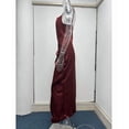 thumbnail image 4 of Vestido de satén sexy y elegante con abertura y escote bajo, 4 of 7