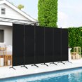 thumbnail image 2 of Outsunny 6 Panel Folding Privacy Screen, UV30+ Room Divider, Black, 2 of 10
