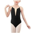 thumbnail image 2 of LLYwey Girls Leotards, Toddler Girls' Dance Gymnastics Leotards, Kids Summer Spaghetti Strap Sleeveless Cami Tank Bodysuits Undergarment Camisole, T-69, Black, 5T, 2 of 4