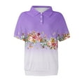 thumbnail image 7 of Uooqdmx Polo Shirts for Women, Womens Polo Shirts Short Sleeve, Dressy Tops for Women, Ladies Polo Shirts with Collar, Womens Work Tops, Purple XL, 7 of 7