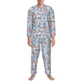 thumbnail image 3 of Naloa Rose Flowers Men’s Pajamas Set - Long Sleeve Button Down Sleep Shirt and Pajama Bottoms Sleepwear Set-X-Large, 3 of 7