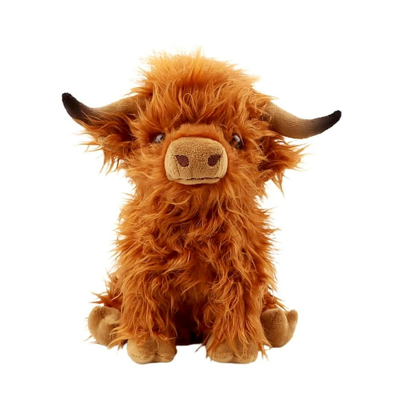 Highland Cows Stuffed Animal Dolls Scottish Highland Cows Plush Toys Cute Farm Plushie Christmas Birthday Gifts for Adults Kids Boys Girls