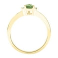 thumbnail image 2 of SZUL Women's Pear Shaped Green Amethyst and Diamond Classic Band in 10K Yellow Gold, 2 of 5
