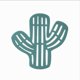thumbnail image 1 of Posavasos de Cactus Meskcv para bebidas TPR antideslizantes hechos a mano verde azulado, 1 of 5