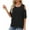 Black, variant on lmcalzta Womens Summer Tops off Shoulder 3/4 Sleeve Casual T Shirts Blouses Fashion 2025 Solid Color Crew Neck Tees