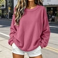 thumbnail image 6 of VBVC Women's Corduroy Crew Neck Sweatshirt , Ladies' Loose Fit Long Sleeve Pullover , Casual Fall Winter Tops For Women, S-2XL, 6 of 8