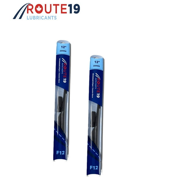 12" Premium 4 Seasons Windshield Rubber J Wiper Blades Kit-2Pcs Multi-Fit