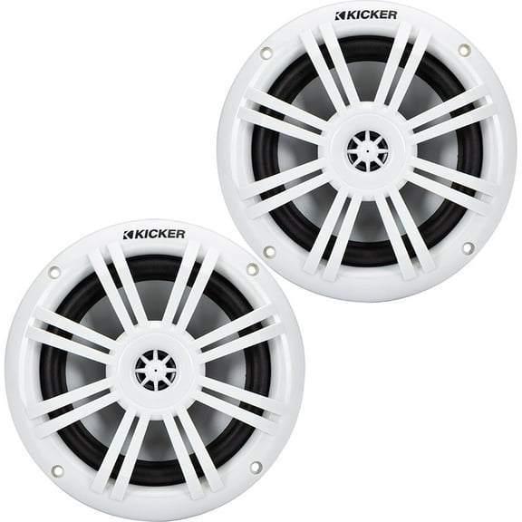 Kicker 49KM604W KM 6.5" 4Ω Marine Coaxial Speakers - Pair