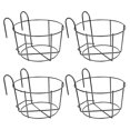 thumbnail image 1 of 4pcs Hanging Railing Planters Pot Holders Plant Iron Racks Small, 1 of 5