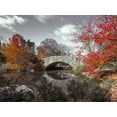 thumbnail image 2 of Frank, Assaf 24x19 Black Ornate Wood Framed with Double Matting Museum Art Print Titled - Gapstow bridge in the Autumn, Central park, New York, 2 of 4
