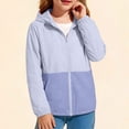 thumbnail image 6 of Dwellite Girls Zip Up Hooded Jacket Lightweight Casual Summer Color Block Sun Jackets with Pockets 5-15 Years Light Blue 120, 6 of 8