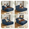 thumbnail image 6 of Aukfa Corduroy Chaise Lounge Chair, Oversized Indoor Lounger Floor Sofa Bed for Living Room, Bedroom, Small Space,Blue, 6 of 8