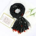 thumbnail image 2 of HSHDLDF Foulard Boho pour Femmes Légère à Imprimé Floral Foulard Automne Hiver Mode Châle à Franges, 2 of 5