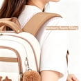 thumbnail image 4 of Cute Casual College School Bookbags, Large‑Capacity Lightweight Backpack, Travel Daypack for Teens, Coffee, 4 of 7