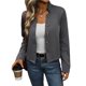 thumbnail image 2 of Chaqueta Corta con Botones para Mujer, Chaquetas Casuales de Larga, Abrigos Retro de Cuello Alto de Moda para Otoño Gris Oscuro XL, 2 of 10