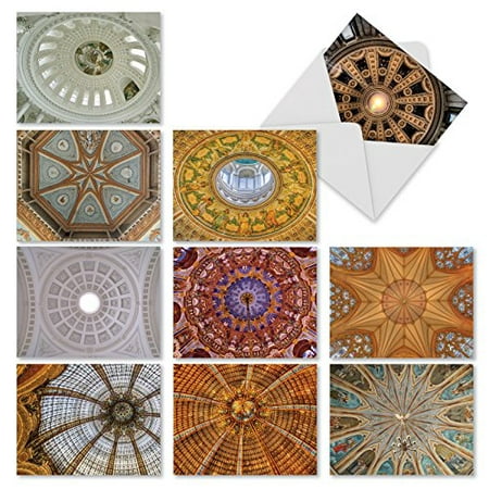 'M3303 OVERHEAD OPULENCE' 10 Assorted All Occasions Note Cards Capturing Exceptional Architectural Imagery Of Ornately Designed Ceiling Domes with Envelopes by The Best Card