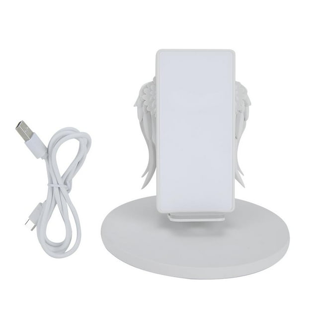 Support de Chargeur Sans Fil Angel Wing-Style USB Type-C pour la Maison de Voiture
